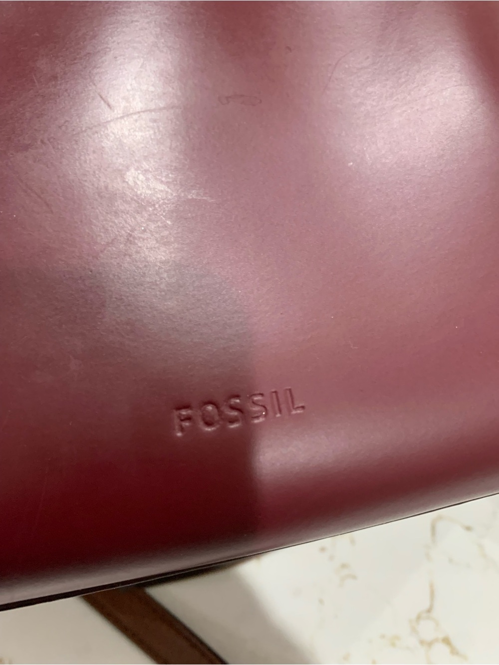 Fossil Rachel Small Leather Burgundy Satchel Bag - Picture 13 of 16